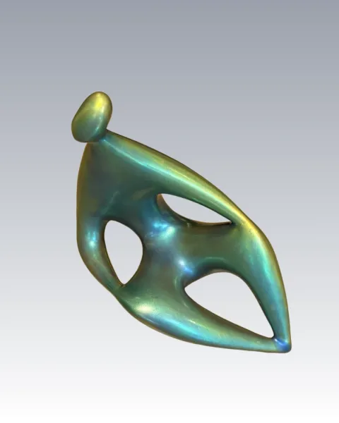 Zsolnay eozinmázas kerámia - Ülő, támaszkodó figura