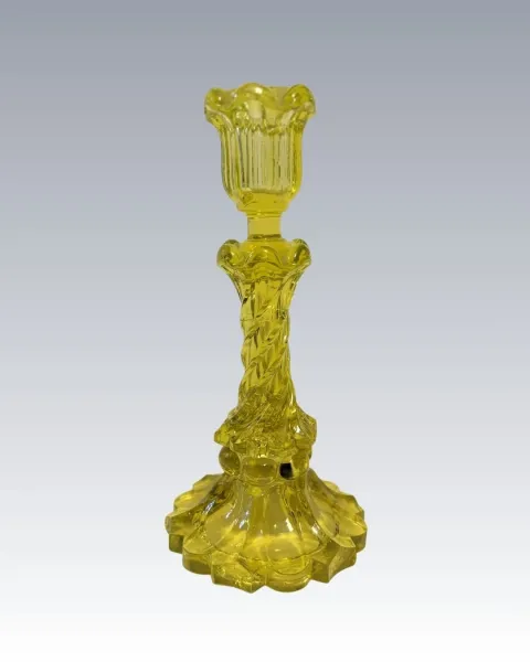 Biedermeier uránüveg gyertyatartó Biedermeier uránüveg gyertyatartó