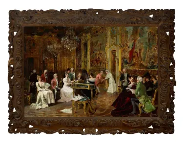 Luigi Sorio (1835-1909) - Szalonjelenet