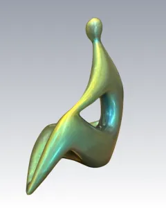 Zsolnay eozinmázas kerámia - Ülő, támaszkodó figura