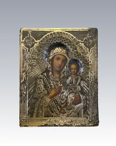 Orosz ikon – Ezüst okláddal, Mária a kis Jézussal