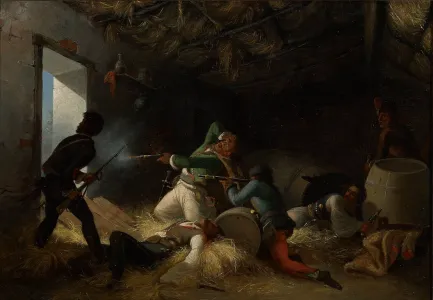 Jankó János (1833 - 1896) - Csata az istállóban