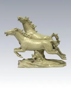 Schaubach Kunst porcelán lófigura