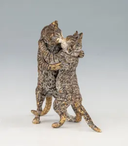 Bécsibronz figurális szobor – Szerelmes cicák