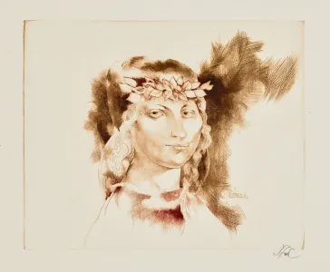 Szász Endre (1926–2003) - Férfifej babérkoszorúval