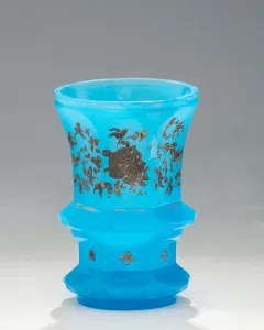 Biedermeier talpas pohár ezüstnitrát díszítéssel