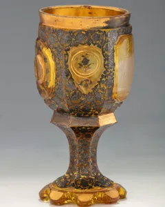 Biedermeier nagyméretű talpas pohár