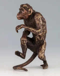 Bécsi bronz figurális szobor – Majom