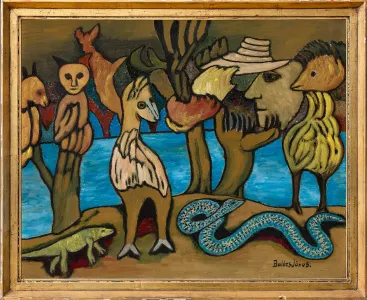 Balázs János (1905–1977) - Alakok kígyóval 1973.