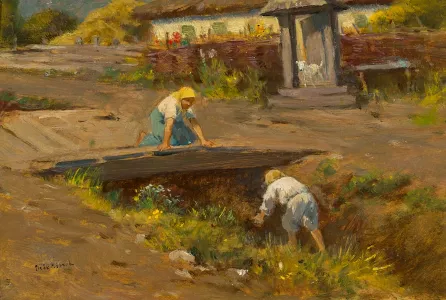Deák-Ébner Lajos (1850–1934) - Gyerekek a patakparton