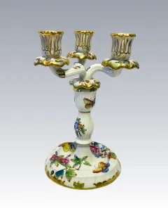 Herendi porcelán gyertyatartó