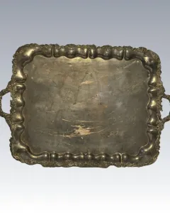 Ezüstözött ón füles tálca