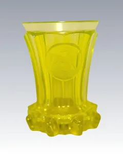 Biedermeier uránüveg pohár lóábrázolással