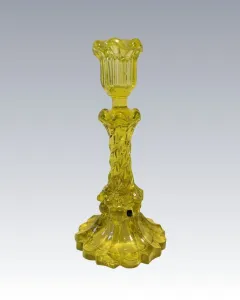 Biedermeier uránüveg gyertyatartó