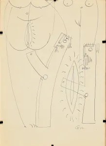 Gyarmathy Tihamér (1915-2005) - Kétoldalas mű: Kompozíció 1947.