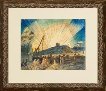 Boromisza Tibor (1880–1960) - Erdélyi falurészlet verőfényben 1926.